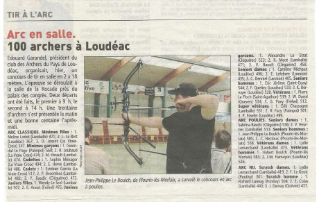 CONCOURS EN SALLE A LOUDEAC 06 OCT 2013